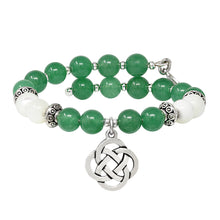Load image into Gallery viewer, Wind & Fire Celtic Knot Green Aventurine Beaded Charm Wrap