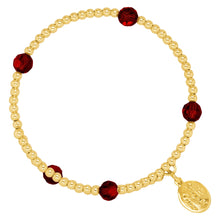 Load image into Gallery viewer, Wind & Fire January Birthstone & Gold-Filled Bead Wrap