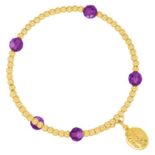 Load image into Gallery viewer, Wind & Fire February Birthstone & Gold-Filled Bead Wrap