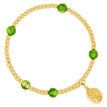 Load image into Gallery viewer, Wind & Fire August Birthstone & Gold-Filled Bead Wrap