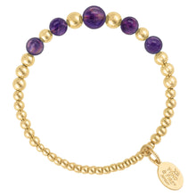 Load image into Gallery viewer, Wind & Fire Amethyst and Gold-Filled Graduated Bead Wrap