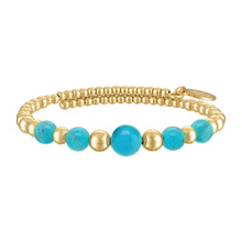 Load image into Gallery viewer, Wind & Fire Turquoise and Gold-Filled Graduated Bead Wrap
