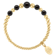 Load image into Gallery viewer, Wind & Fire Black Onyx and Gold-Filled Graduated Bead Wrap