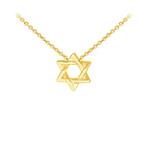 Load image into Gallery viewer, Wind & Fire Star of David Sterling Silver Gold Dainty Necklace