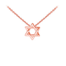 Load image into Gallery viewer, Wind &amp; Fire Star of David Sterling Silver Rose Gold Dainty Necklace
