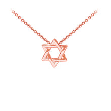 Load image into Gallery viewer, Wind & Fire Star of David Sterling Silver Rose Gold Dainty Necklace