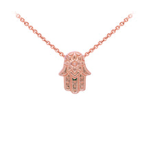 Load image into Gallery viewer, Wind & Fire Hamsa Sterling Silver Rose Gold Dainty Necklace