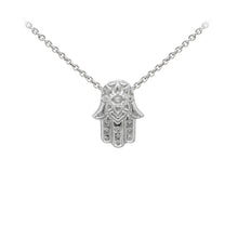 Load image into Gallery viewer, Wind & Fire Hamsa Sterling Silver Dainty Necklace