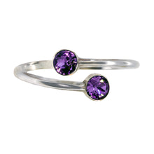 Load image into Gallery viewer, February Birthstone Sterling Silver Ring Wrap