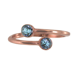 Wind & Fire March Birthstone Rose Gold Sterling Silver Ring Wrap