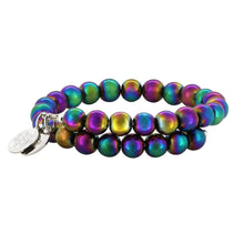 Load image into Gallery viewer, Wind & Fire Rainbow Hematite Bead Wrap, 8mm