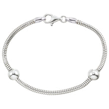 Load image into Gallery viewer, ZABLE Sterling Silver Snake Bracelet with Smart Beads