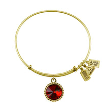 Load image into Gallery viewer, Wind & Fire January Birthstone Charm Bangle