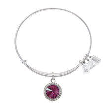 Load image into Gallery viewer, Wind & Fire February Birthstone Charm Bangle