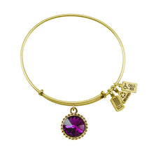 Load image into Gallery viewer, Wind & Fire February Birthstone Charm Bangle