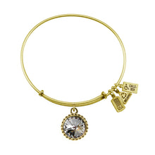 Load image into Gallery viewer, Wind & Fire April Birthstone Charm Bangle