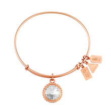 Load image into Gallery viewer, Wind & Fire April Birthstone Charm Bangle