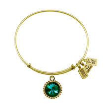 Load image into Gallery viewer, Wind & Fire May Birthstone Charm Bangle