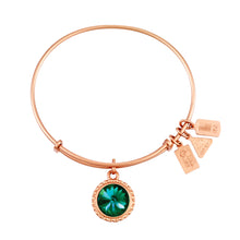 Load image into Gallery viewer, Wind & Fire May Birthstone Charm Bangle