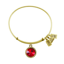 Load image into Gallery viewer, Wind & Fire July Birthstone Charm Bangle