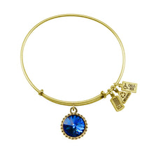 Load image into Gallery viewer, Wind &amp; Fire September Birthstone Charm Bangle
