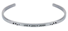 Load image into Gallery viewer, Wind & Fire Live Love Laugh Cuff Bangle