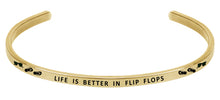 Load image into Gallery viewer, Wind & Fire Life is Better in Flip Flops Cuff Bangle