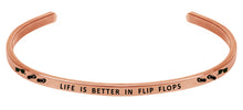 Load image into Gallery viewer, Wind & Fire Life is Better in Flip Flops Cuff Bangle