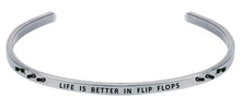 Load image into Gallery viewer, Wind & Fire Life is Better in Flip Flops Cuff Bangle