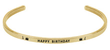 Load image into Gallery viewer, Wind & Fire Happy Birthday Cuff Bangle