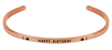 Load image into Gallery viewer, Wind & Fire Happy Birthday Cuff Bangle