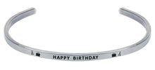 Load image into Gallery viewer, Wind & Fire Happy Birthday Cuff Bangle