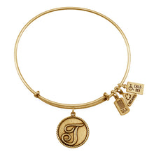 Load image into Gallery viewer, Wind & Fire Love Letter 'T' Charm Bangle
