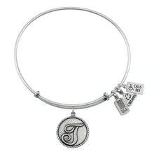 Load image into Gallery viewer, Wind & Fire Love Letter 'T' Charm Bangle