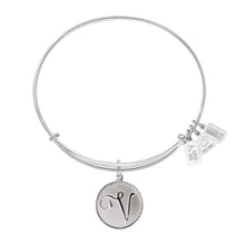 Load image into Gallery viewer, Wind & Fire Love Letter 'V' Charm Bangle