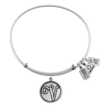 Load image into Gallery viewer, Wind &amp; Fire Love Letter &#39;V&#39; Charm Bangle
