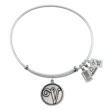 Load image into Gallery viewer, Wind & Fire Love Letter 'V' Charm Bangle