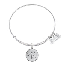 Load image into Gallery viewer, Wind &amp; Fire Love Letter &#39;W&#39; Charm Bangle
