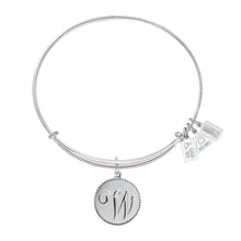 Load image into Gallery viewer, Wind & Fire Love Letter 'W' Charm Bangle