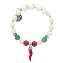 Load image into Gallery viewer, Wind & Fire Italian Horn Beaded Charm Wrap Bracelet