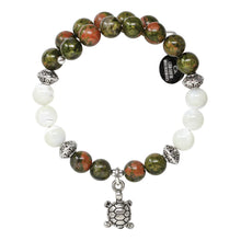Load image into Gallery viewer, Wind & Fire Turtle & Unakite Charm Wrap