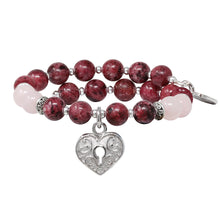 Load image into Gallery viewer, Wind & Fire Heart Lock Beaded Charm Wrap