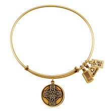 Load image into Gallery viewer, Wind & Fire Celtic Cross Charm Bangle