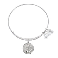 Load image into Gallery viewer, Nautical Anchor Charm Bangle