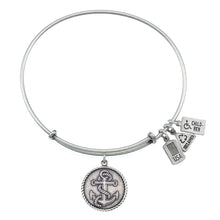 Load image into Gallery viewer, Wind & Fire Nautical Anchor Charm Bangle