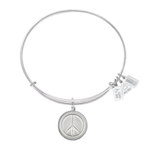 Load image into Gallery viewer, Wind & Fire Peace Symbol Charm Bangle