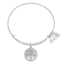 Load image into Gallery viewer, Wind & Fire Registered Nurse/Caduceus Charm Bangle