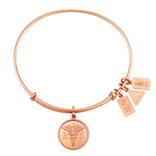 Load image into Gallery viewer, Wind &amp; Fire Registered Nurse/Caduceus Charm Bangle

