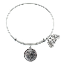 Load image into Gallery viewer, Wind & Fire Love Filigree Heart Charm Bangle