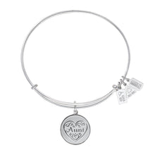 Load image into Gallery viewer, Wind & Fire Aunt Filigree Heart Charm Bangle